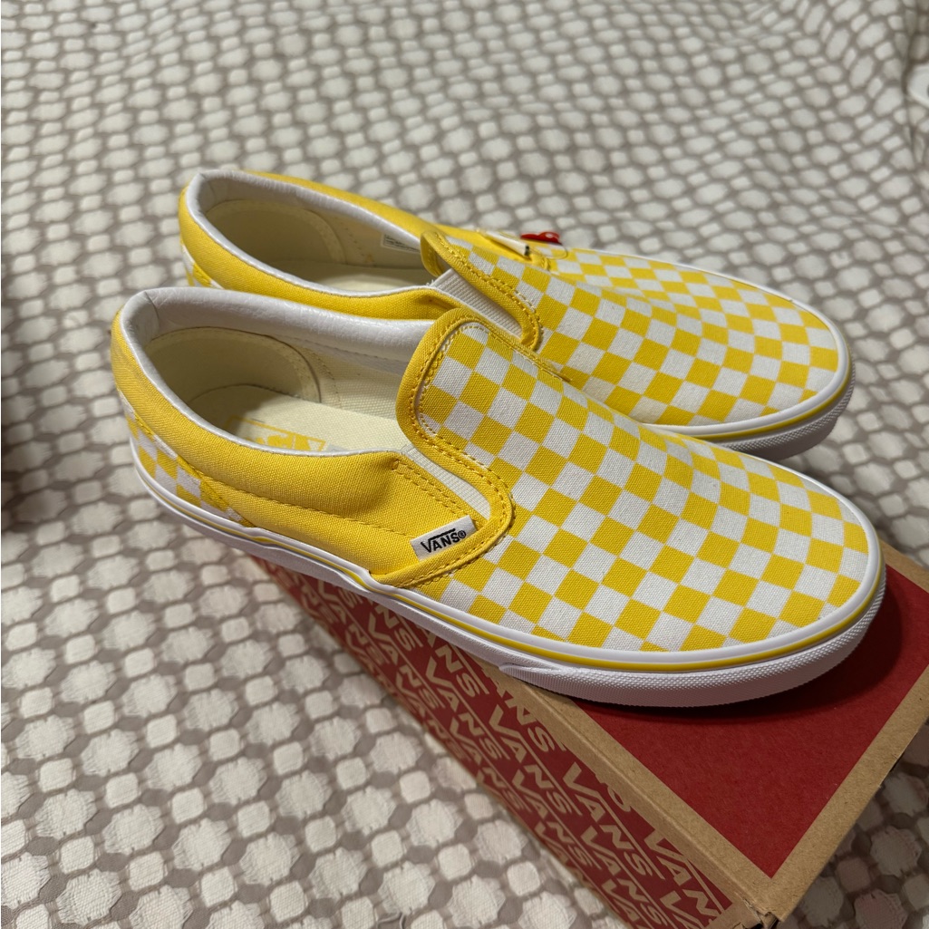 Vans Kids Sneakers In Yellow And White Checkered